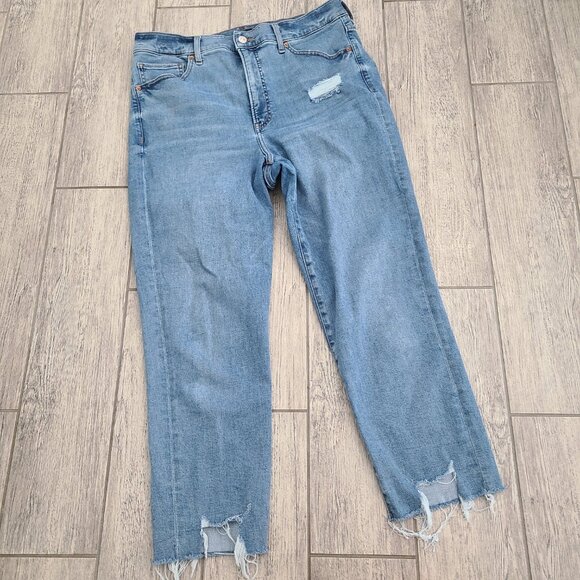 Express Super High Rise Mom Jeans Size 14 - Picture 3 of 14